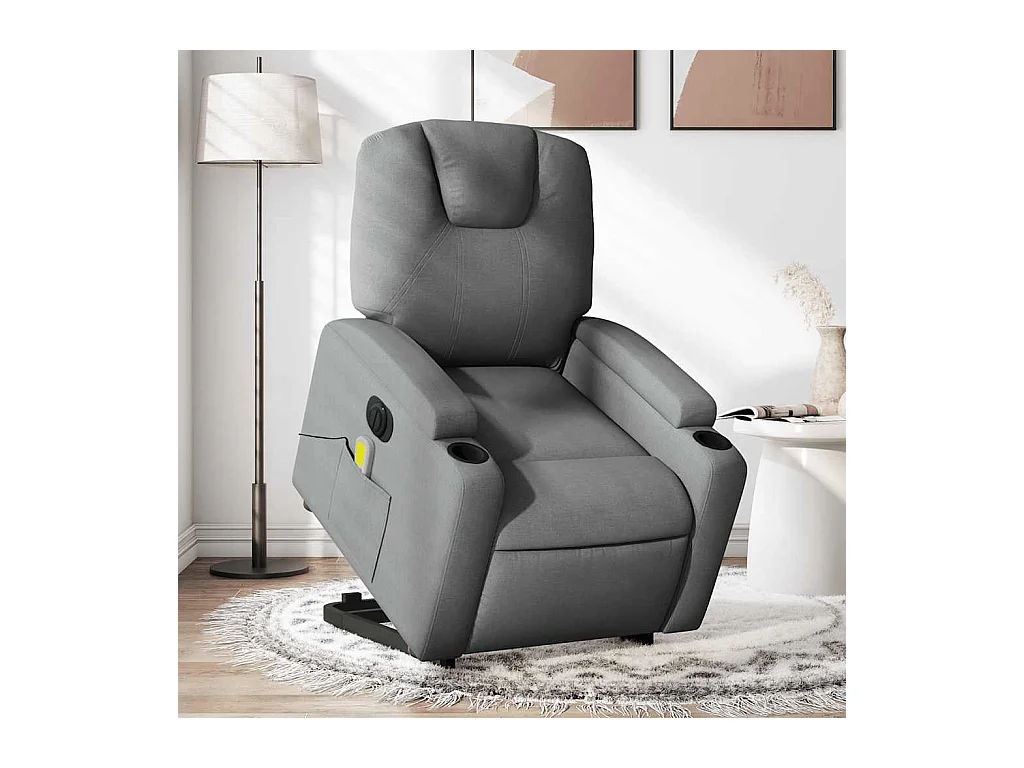 Sillón de salón | Silla | Sillón de masaje eléctrico reclinable elevable tela gris oscuro SHL9886