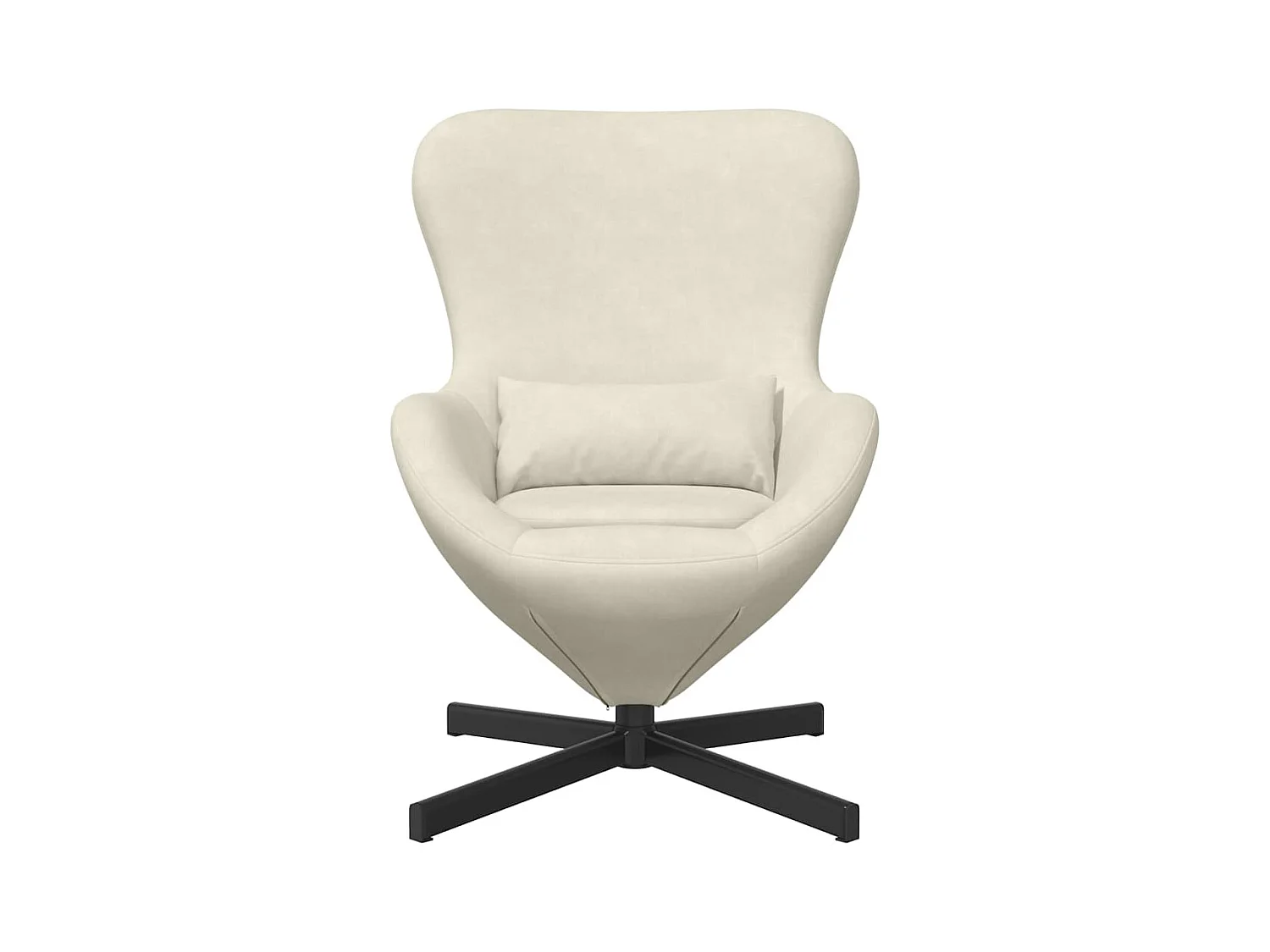 Sillón de relax | Sillón huevo Crema 63x73x90 cm Terciopelo SHL5007