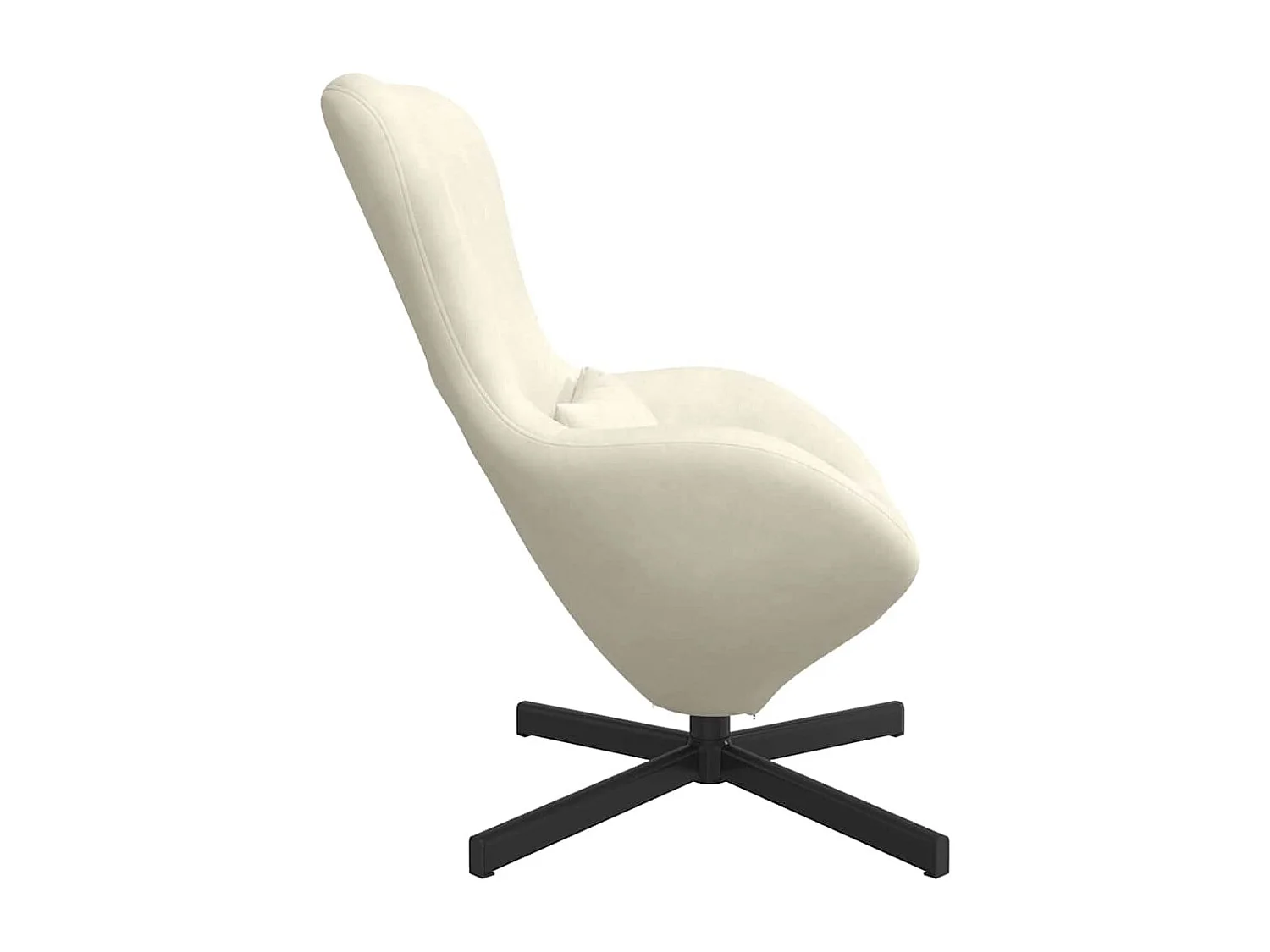 Eivormige stoel Crème 63 x 73 x 90 cm Fluweel