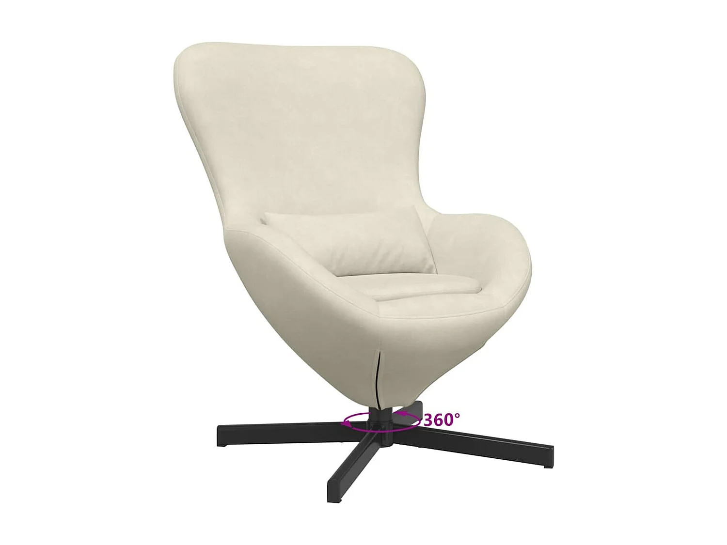 Eivormige stoel Crème 63 x 73 x 90 cm Fluweel