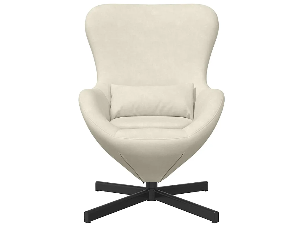 Sillón de relax | Sillón huevo Crema 63x73x90 cm Terciopelo SHL5007