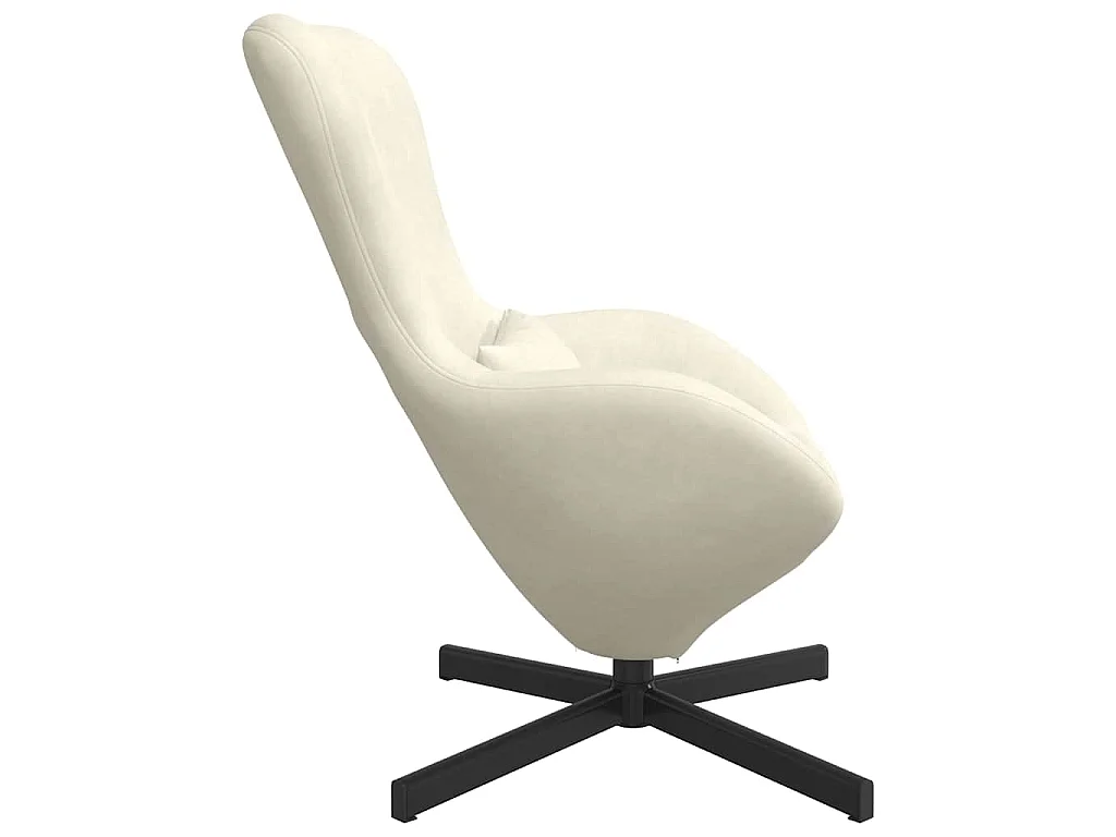 Sillón de relax | Sillón huevo Crema 63x73x90 cm Terciopelo SHL5007