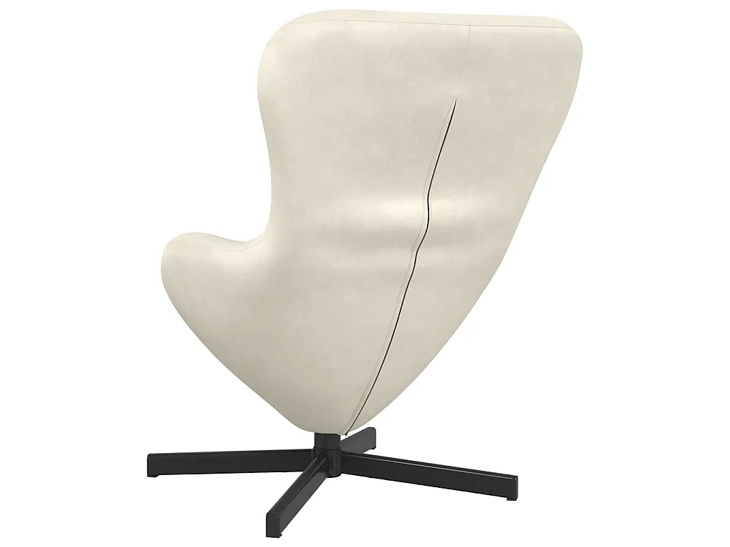 Sillón de relax | Sillón huevo Crema 63x73x90 cm Terciopelo SHL5007
