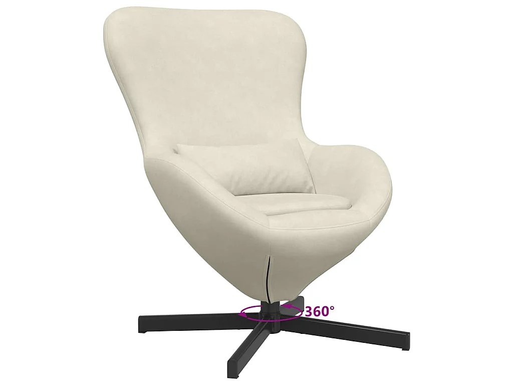 Sillón de relax | Sillón huevo Crema 63x73x90 cm Terciopelo SHL5007