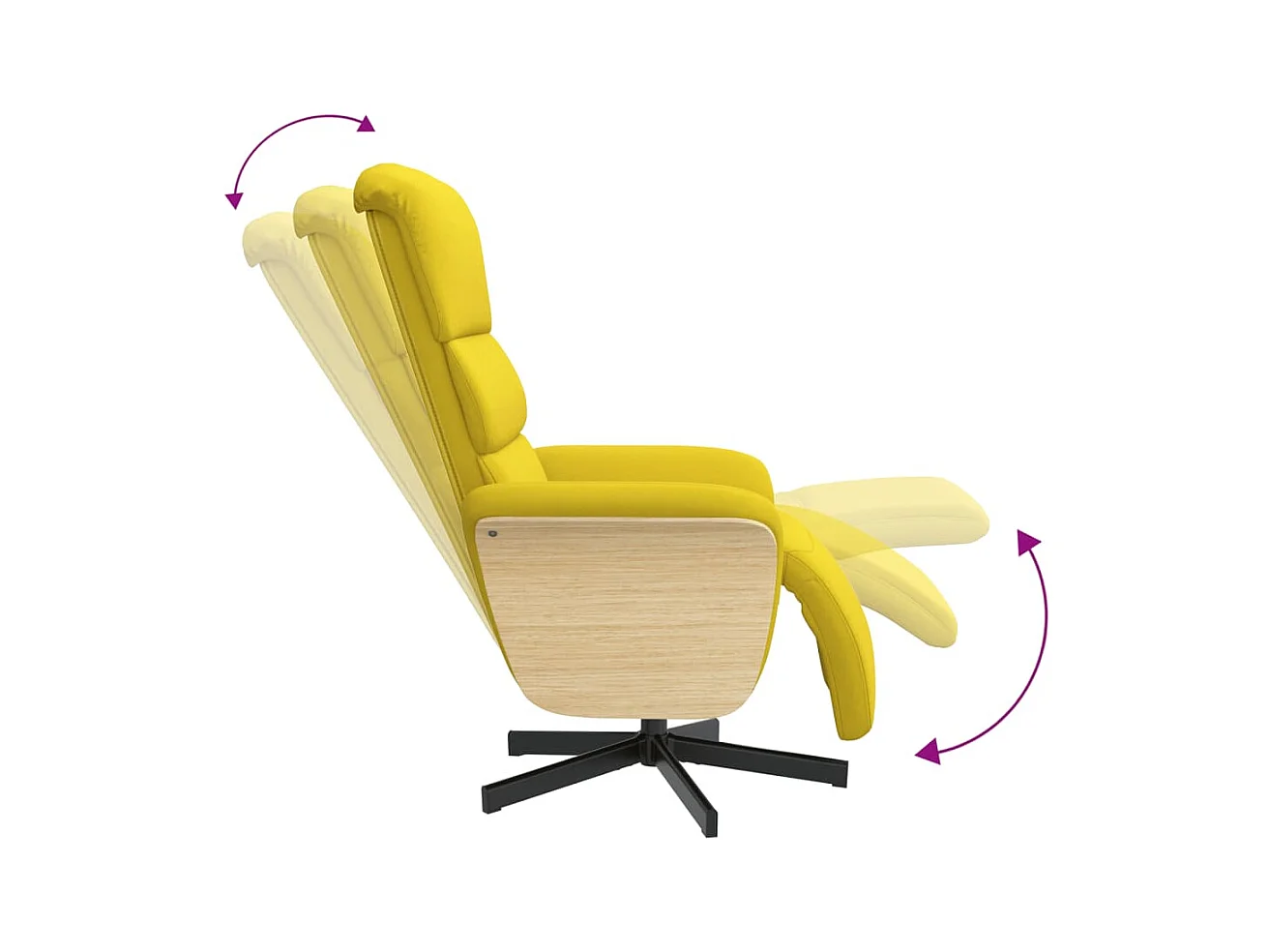 Sillón de relax | Sillón reclinable con reposapiés tela amarillo claro SHL9020