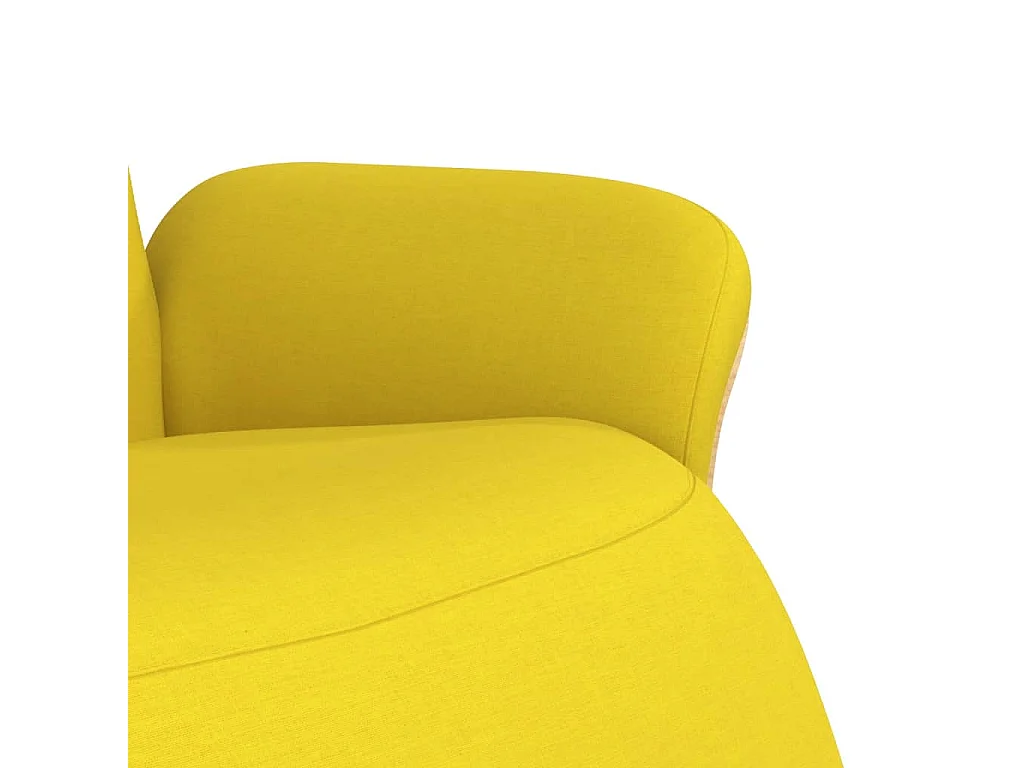 Relaxsessel | Lounge Sessel für Wohnzimmer mit Fußteil Hellgelb Stoff SHL22351