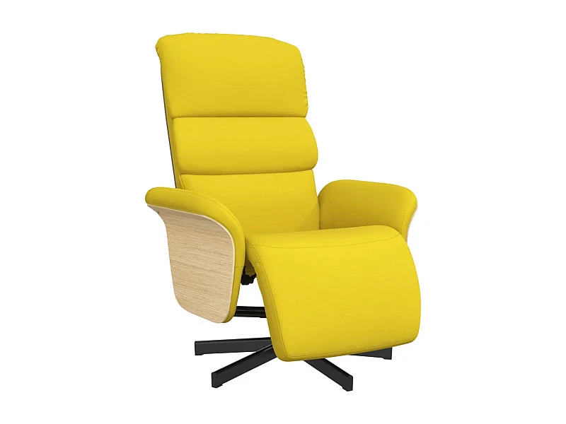 Poltrona | Cadeira Relax | Cadeira reclinável com apoio de pés tecido amarelo-claro SHL506555