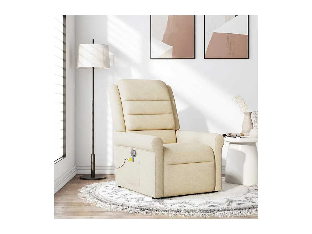 Sillón de salón | Silla | Sillón de masaje reclinable de tela crema SHL7089