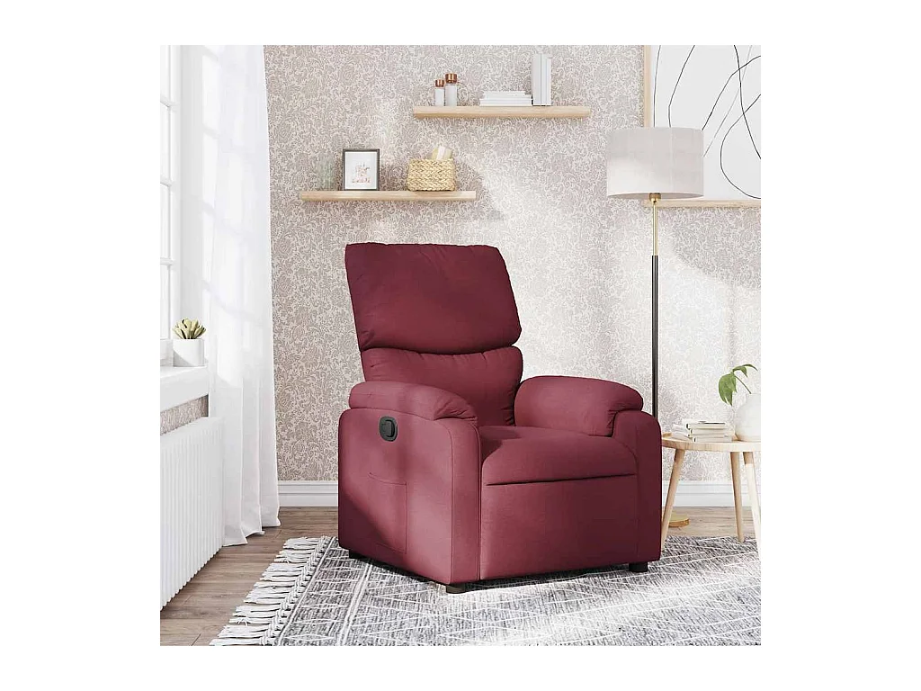 Sillón de relax | Silla | Sillón reclinable de tela rojo tinto SHL4804