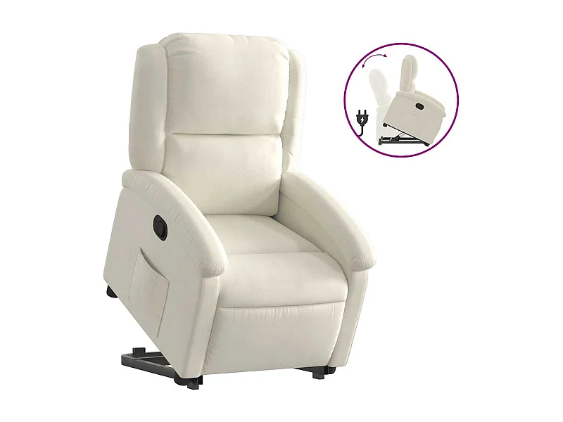 Sillón de relax | Silla | Sillón reclinable elevable terciopelo crema SHL7770