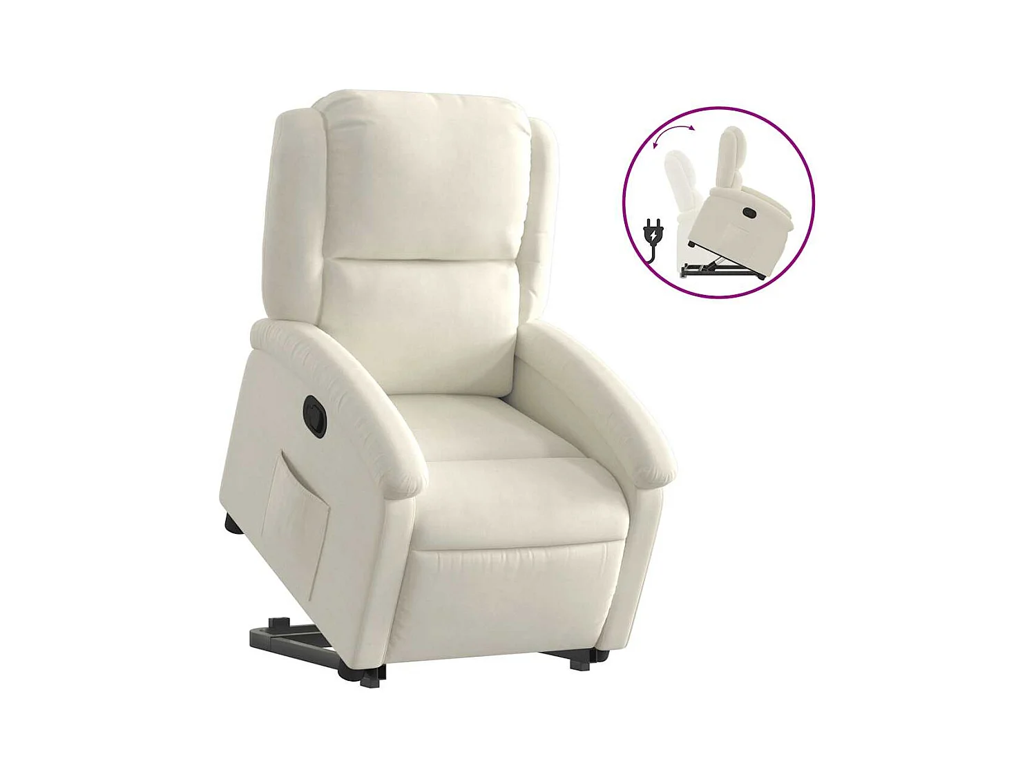 Sillón de relax | Silla | Sillón reclinable elevable terciopelo crema SHL7770