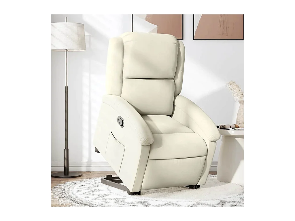 Sillón de relax | Silla | Sillón reclinable elevable terciopelo crema SHL7770