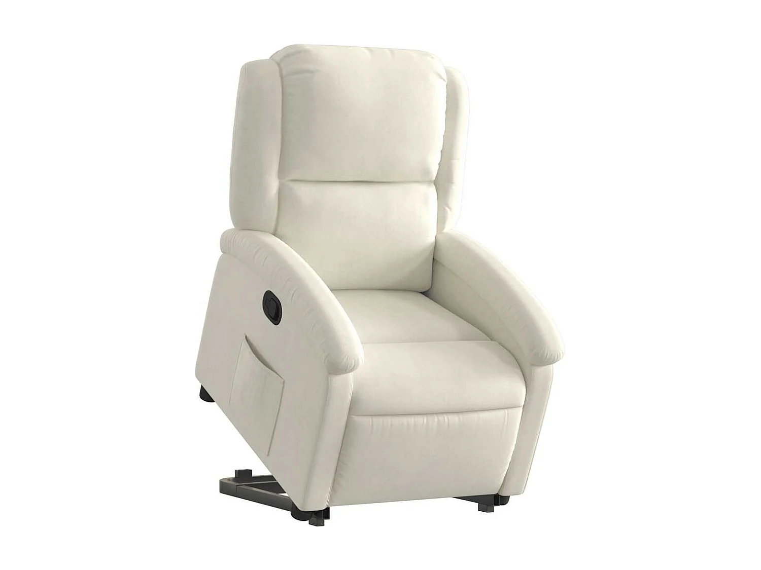 Relaxsessel | Lounge Sessel für Wohnzimmer mit Aufstehhilfe Creme Samt SHL49265