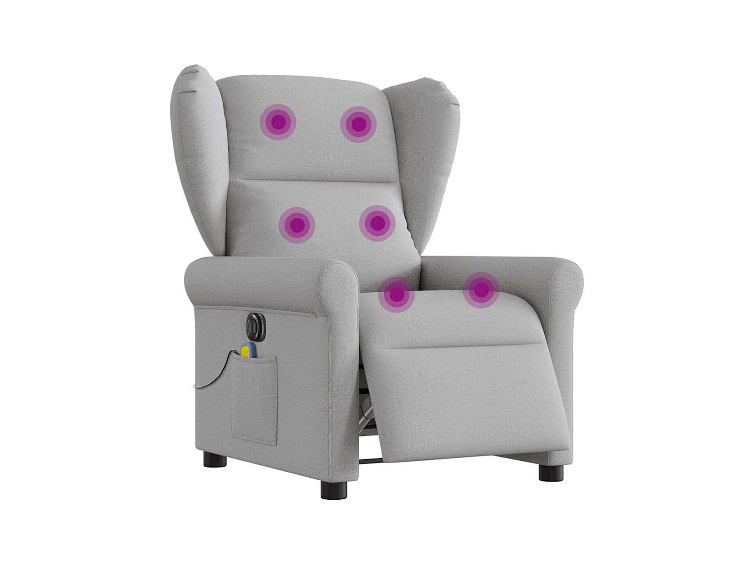 Sillón de relax | Sillón reclinable de masaje eléctrico tela gris nube SHL6141