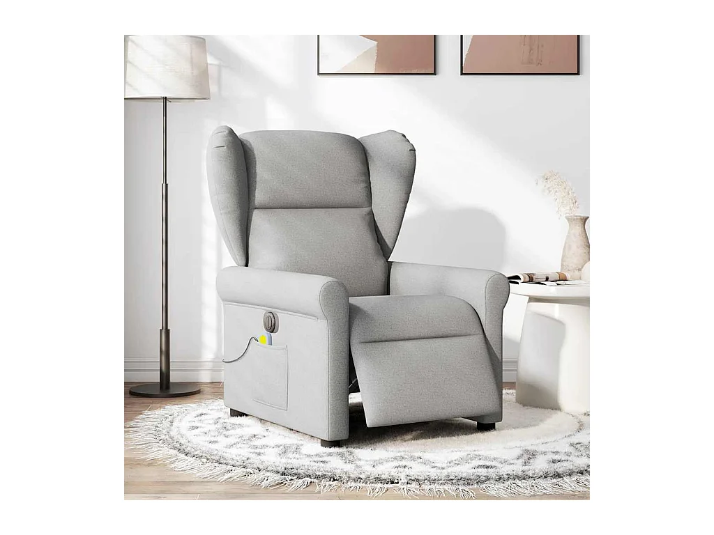 Fauteuil inclinable électrique-Fauteuil de massage de Salon gris nuage tissu SHL3272