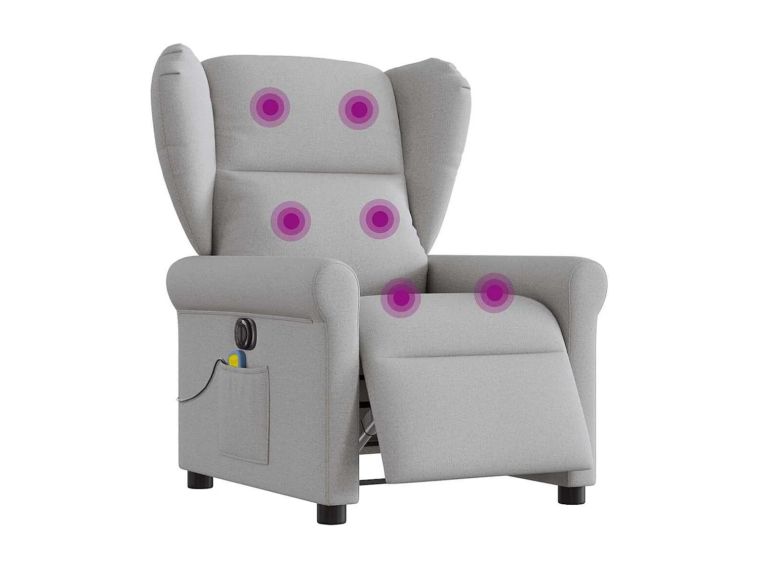 Fauteuil inclinable électrique-Fauteuil de massage de Salon gris nuage tissu SHL3272