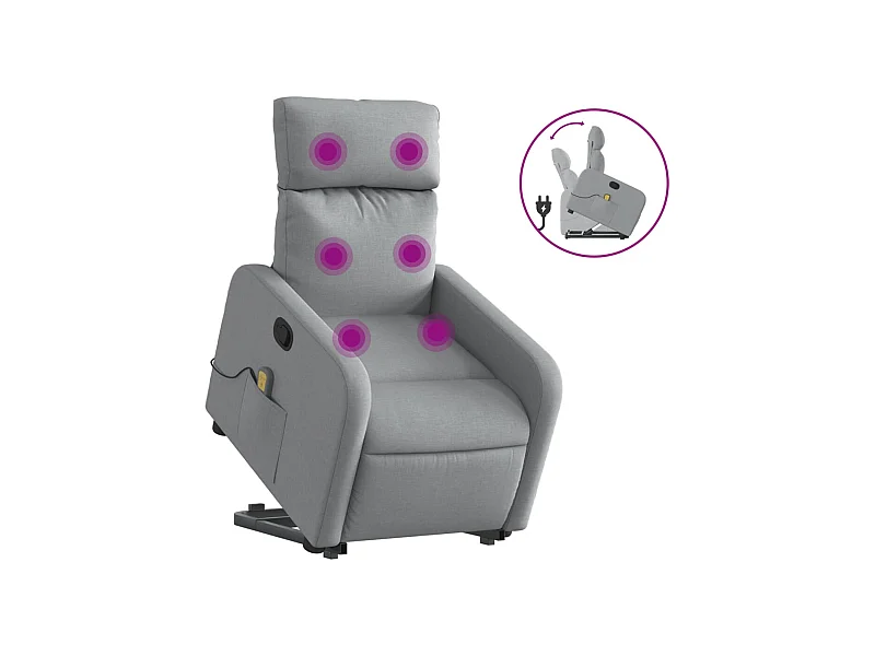 Sillón de salón | Silla | Sillón de masaje reclinable de pie de tela gris claro SHL5008