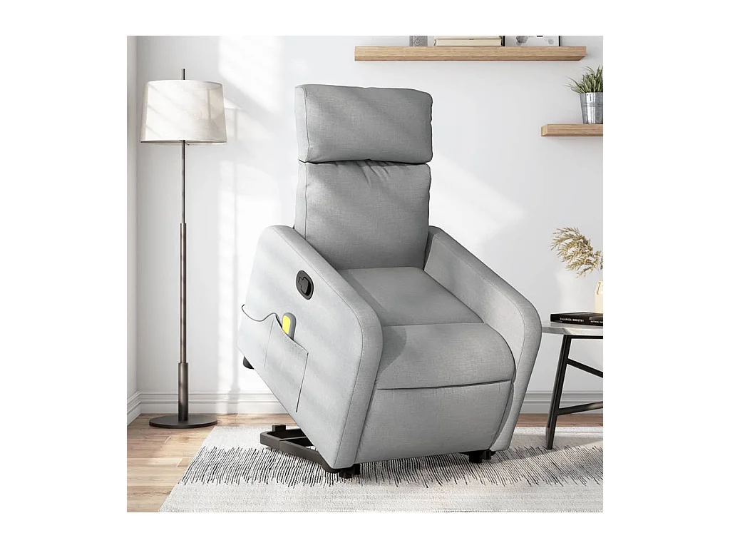 Fauteuil inclinable-Chaise de relax-Fauteuil de Massage Gris clair Tissu SHL5198