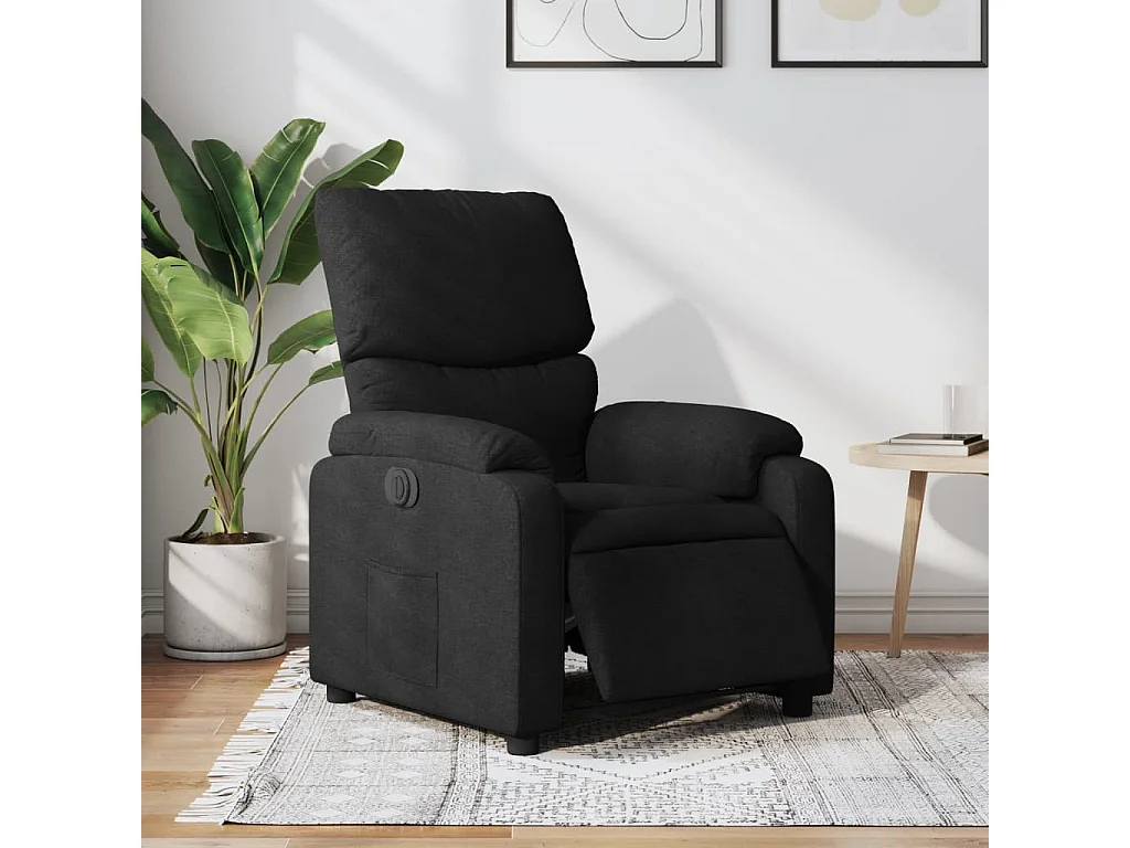 Fauteuil inclinable électrique-Chaise de relax-Fauteuil salon Noir Tissu SHL5161