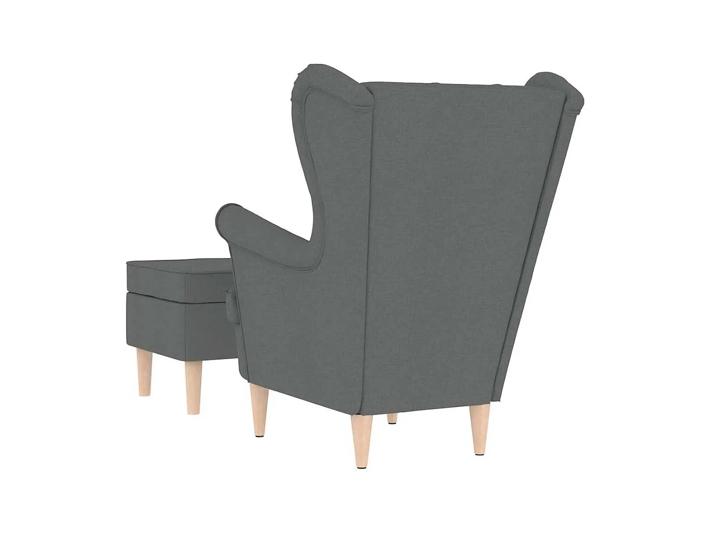 Sillón de salón | Silla de relax con taburete reposapiés tela gris oscuro SHL4834