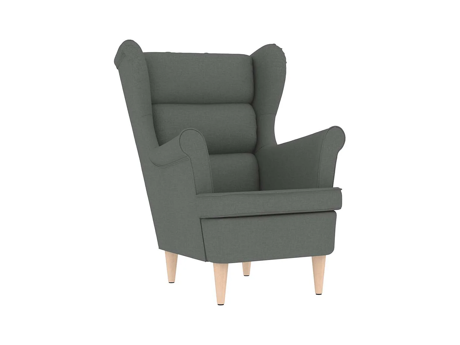 Sillón de salón | Silla de relax con taburete reposapiés tela gris oscuro SHL4834