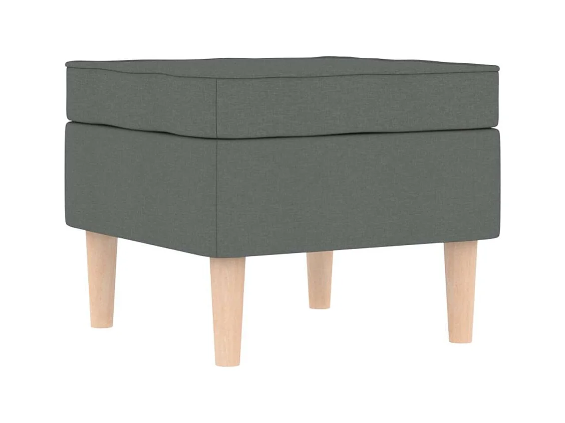 Sillón de salón | Silla de relax con taburete reposapiés tela gris oscuro SHL4834