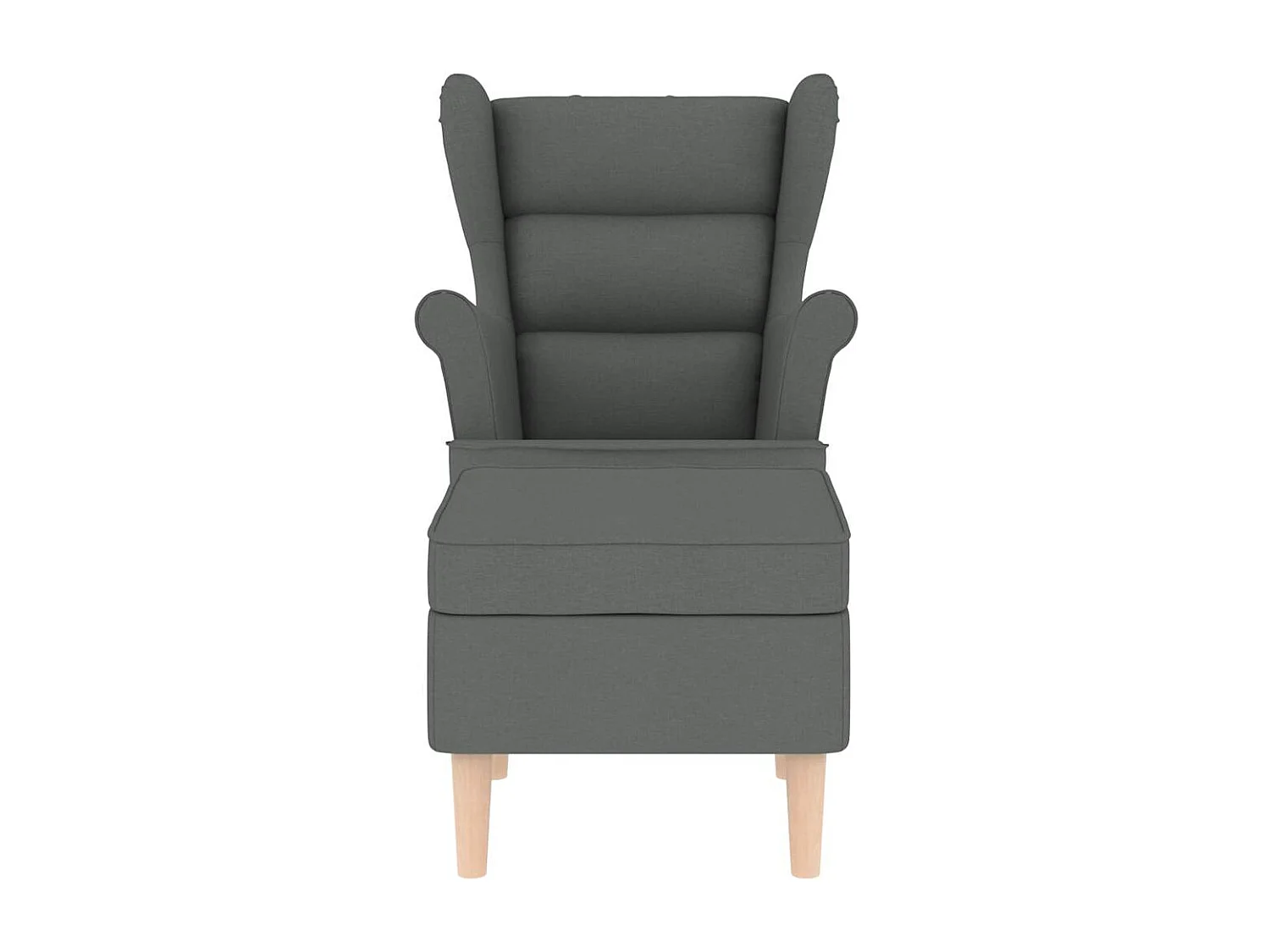 Fauteuil Salon-Chaise de relax avec repose-pied Gris foncé Tissu SHL2736