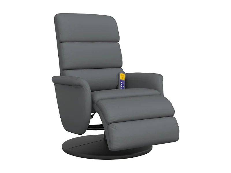 Sillón de relax | Sillón reclinable de masaje con reposapiés cuero sintético gris SHL9686