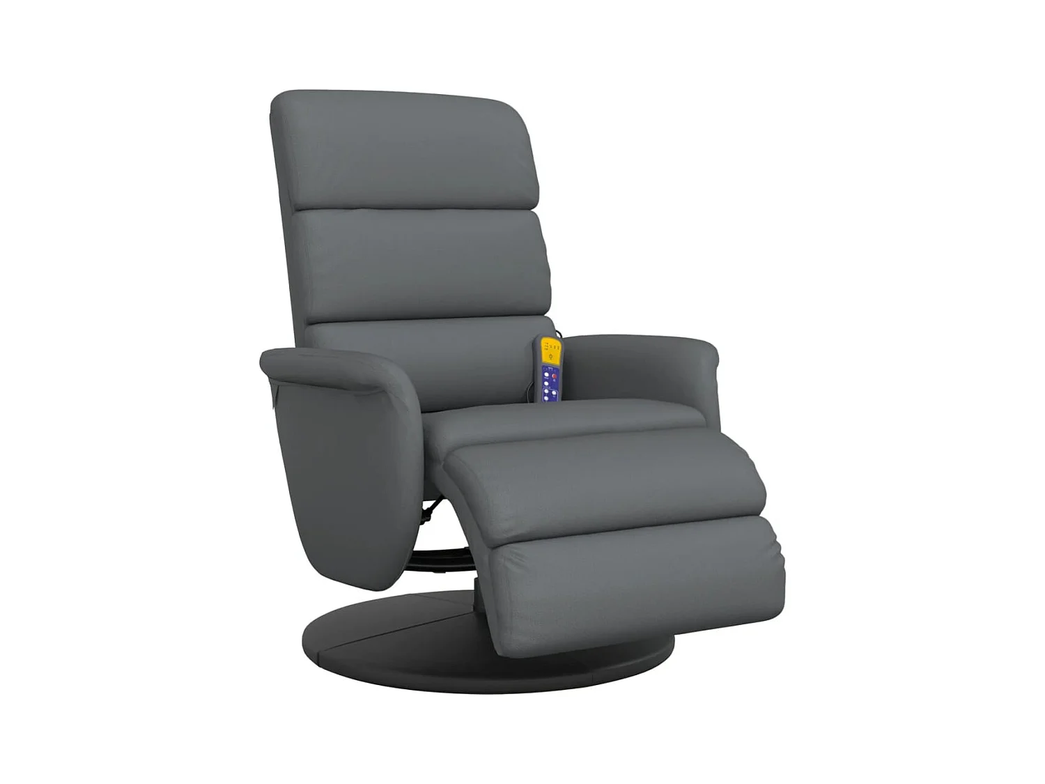 Sillón de relax | Sillón reclinable de masaje con reposapiés cuero sintético gris SHL9686