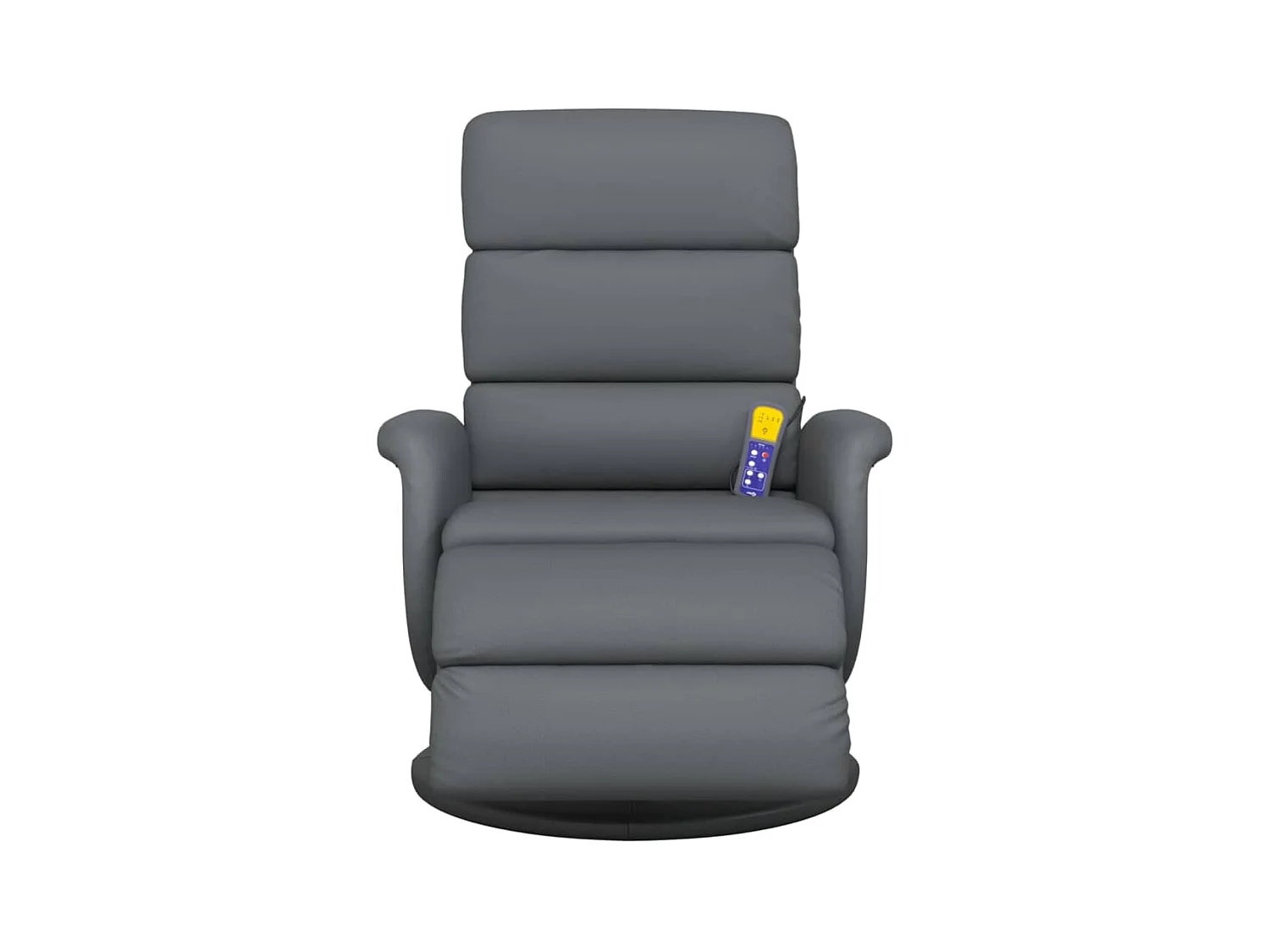 Sillón de relax | Sillón reclinable de masaje con reposapiés cuero sintético gris SHL9686