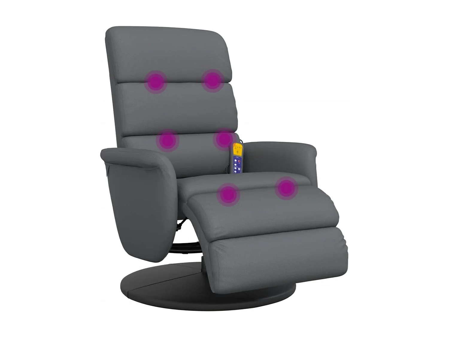 Massagesessel | Relaxsessel mit Fußteil Grau Kunstleder SHL65746