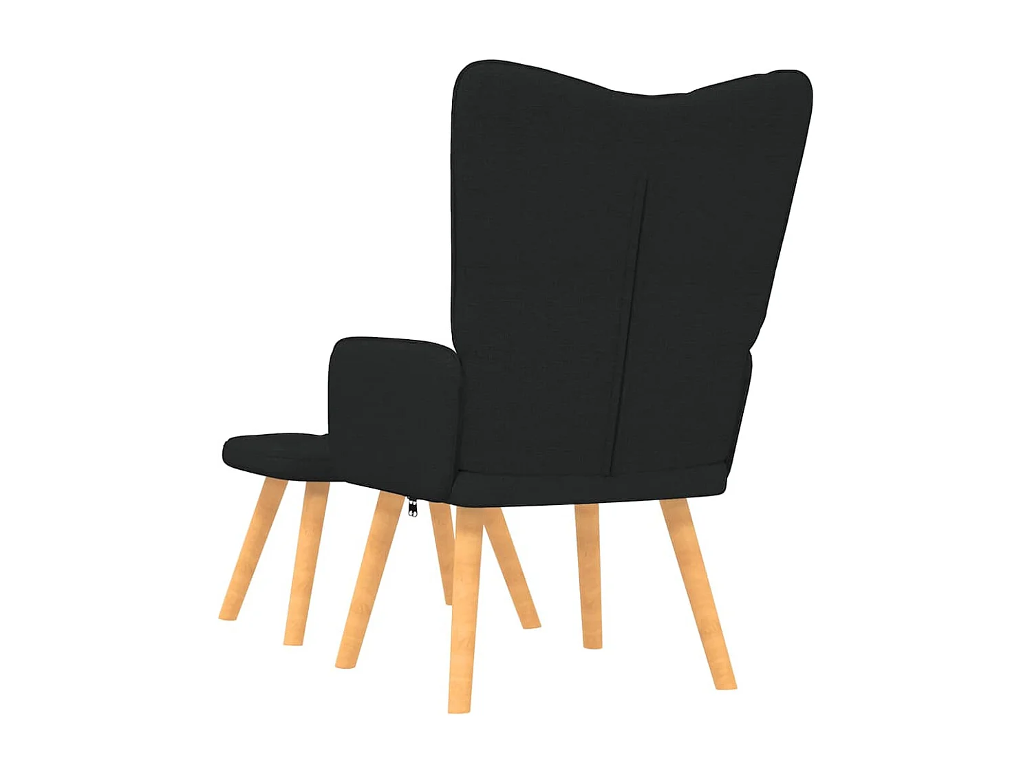 Fauteuil de relaxation moderne avec tabouret Noir Tissu SHL1351