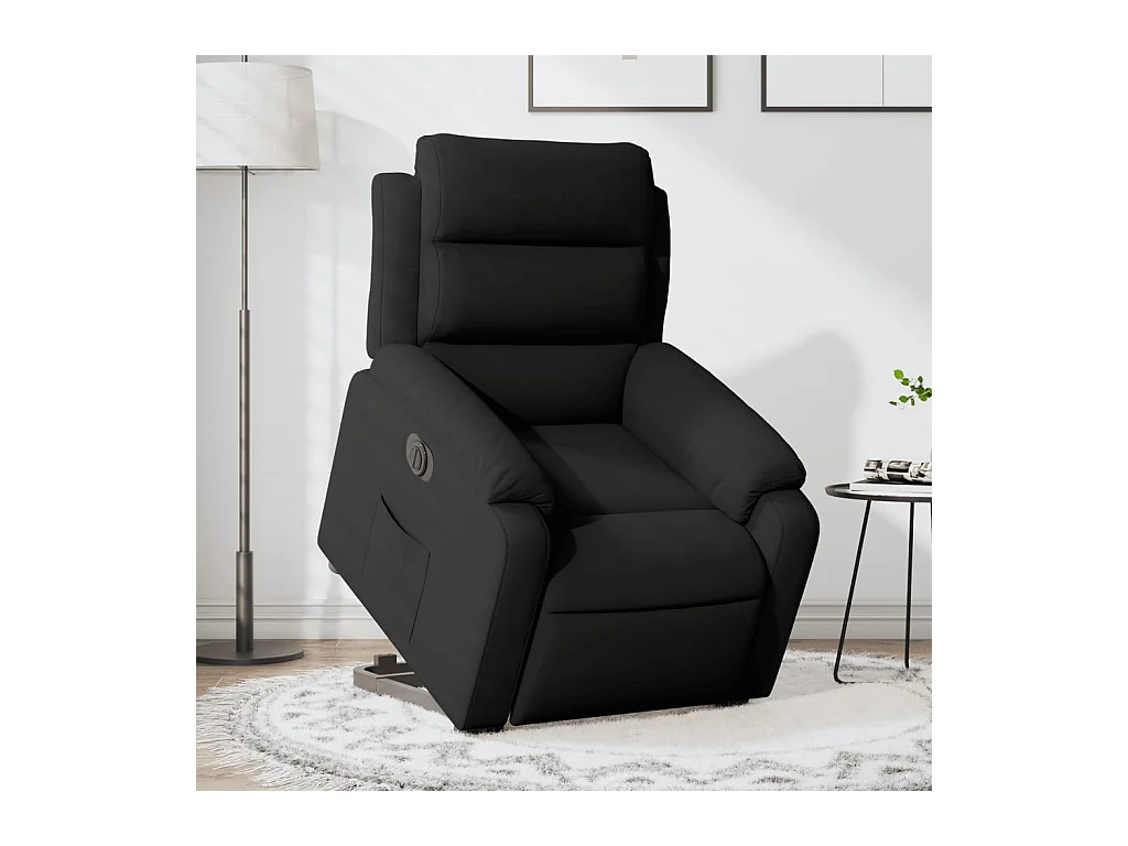 Silla de relax | Sillón eléctrico reclinable elevable de terciopelo negro SHL5606