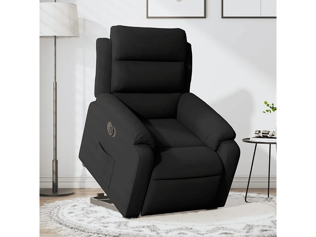 Relaxsessel mit Aufstehhilfe Elektrisch | Lounge Sessel indoor Schwarz Samt SHL30985