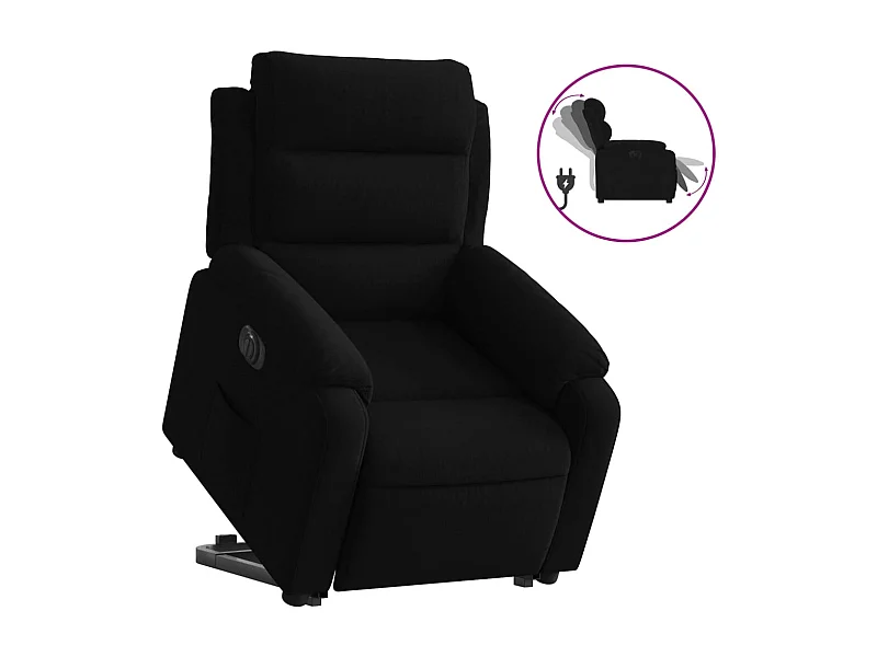 Fauteuil inclinable électrique-Chaise de relax-Fauteuil salon noir velours SHL3832