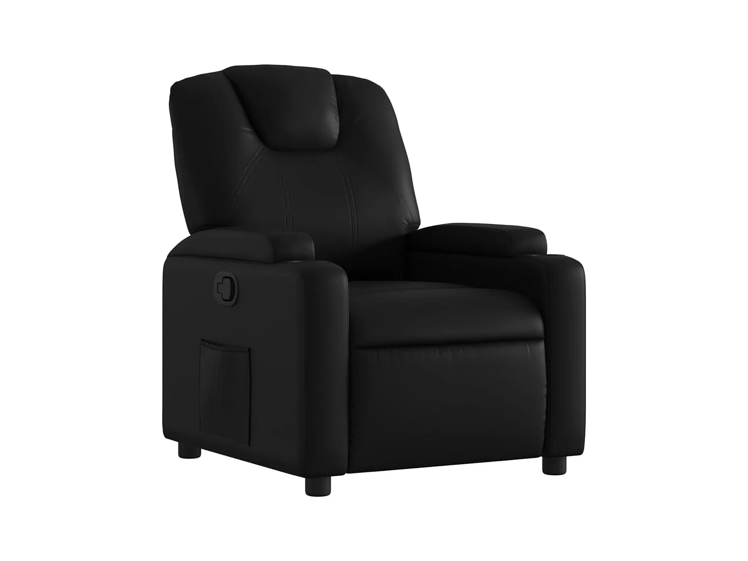 Fauteuil inclinable-Chaise de relax-Fauteuil salon noir similicuir SHL2086