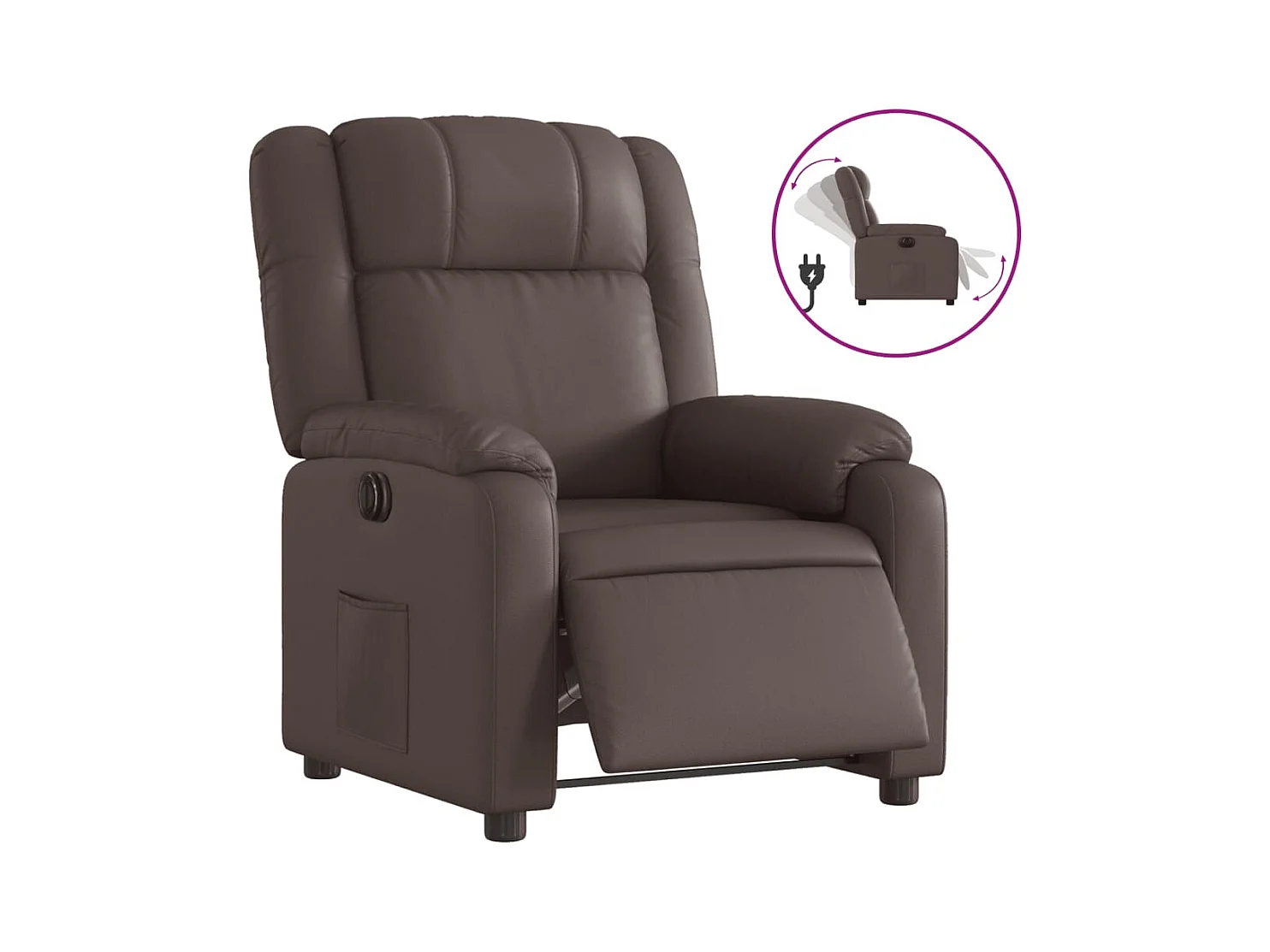 Sillón de relax | Silla | Sillón reclinable eléctrico de cuero sintético marrón SHL6661
