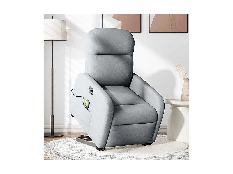 Sillón de salón | Silla | Sillón de masaje eléctrico reclinable elevable tela gris claro SHL9517