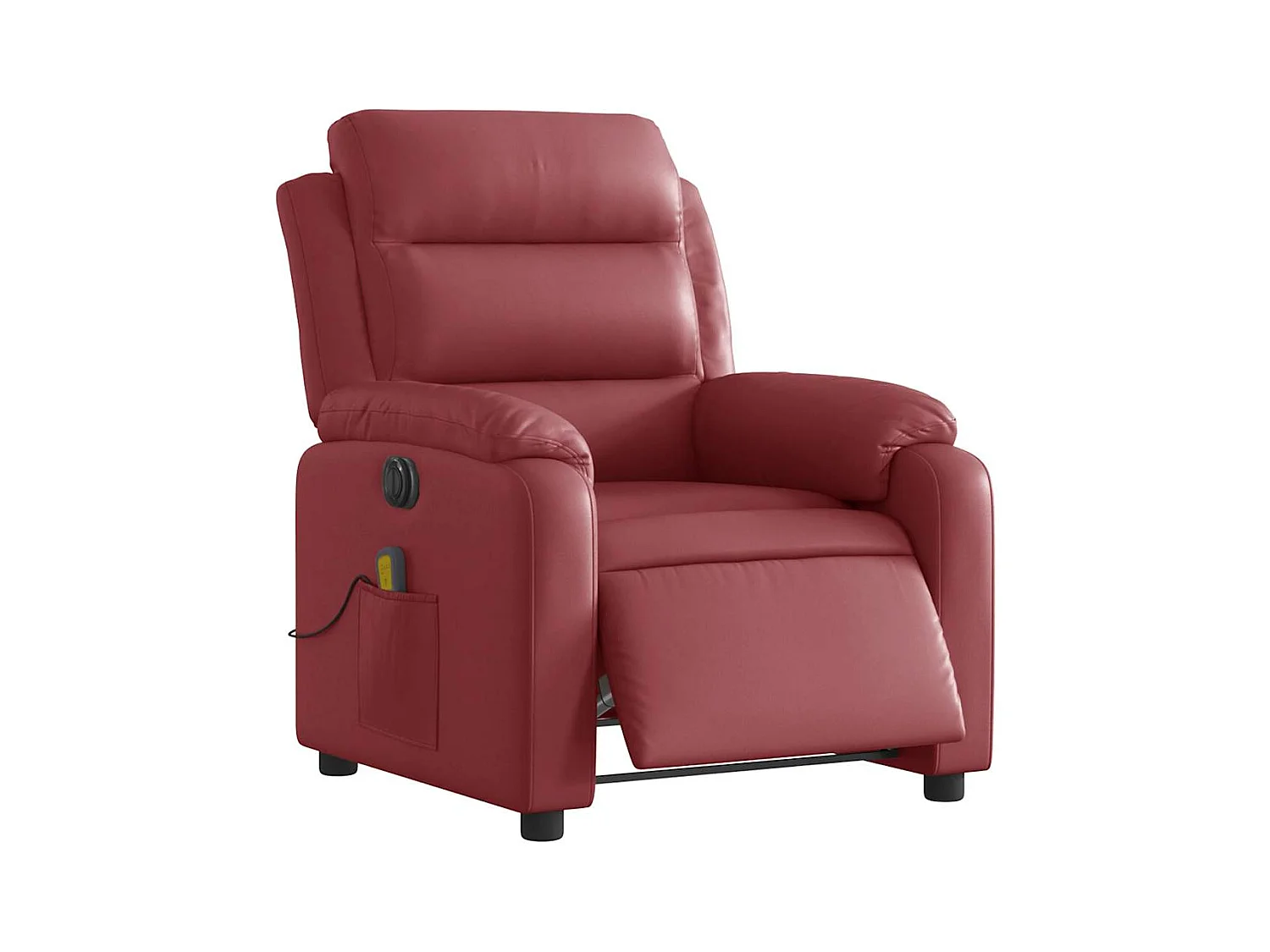 Poltrona massagens reclin. elétrica couro artif. vermelho-tinto SHL784007