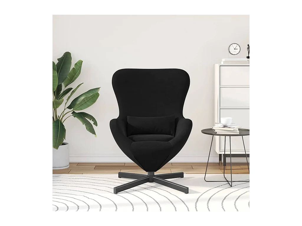 Sillón de relax | Sillón huevo Negro 63x73x90 cm Terciopelo SHL5580