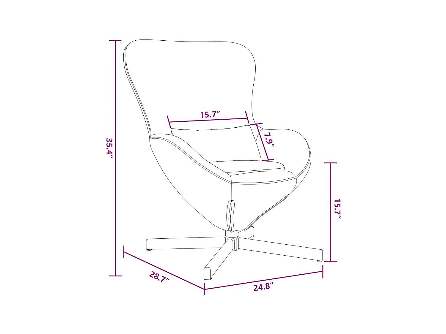 Sillón de relax | Sillón huevo Negro 63x73x90 cm Terciopelo SHL5580