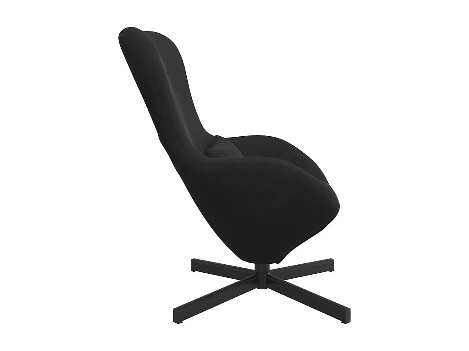 Eivormige stoel Zwart 63 x 73 x 90 cm Fluweel