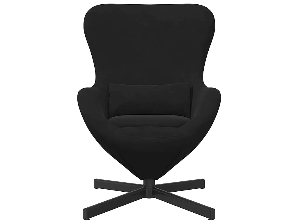 Poltrona Salotto | Sedia | Poltrona uovo Nero 63x73x90cm Velluto SHL9864
