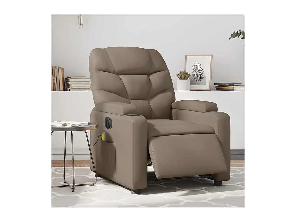 Fauteuil inclinable électrique-Fauteuil de massage pour Salon cappuccino similicuir SHL3585