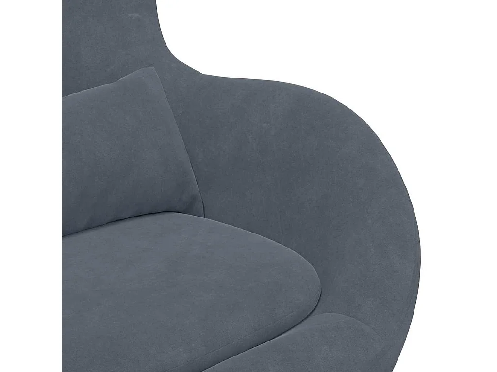 Cadeira Relax | Cadeira ovo Cinzento escuro 63x73x90 cm Veludo SHL236360