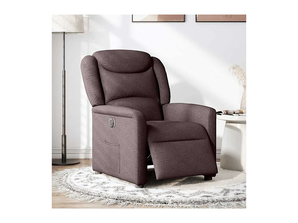 Fauteuil inclinable électrique-Chaise de relax-Fauteuil TV Marron foncé Tissu SHL4451