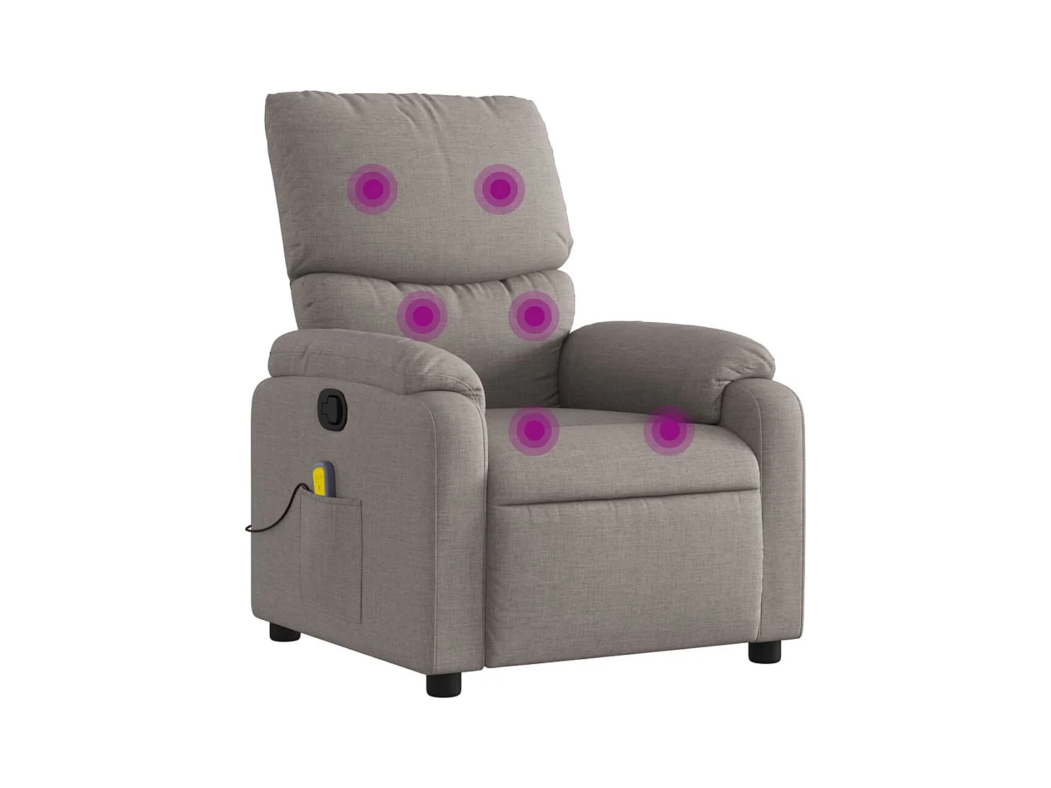 Fauteuil inclinable-Chaise de relax-Fauteuil de Massage Taupe Tissu SHL3984