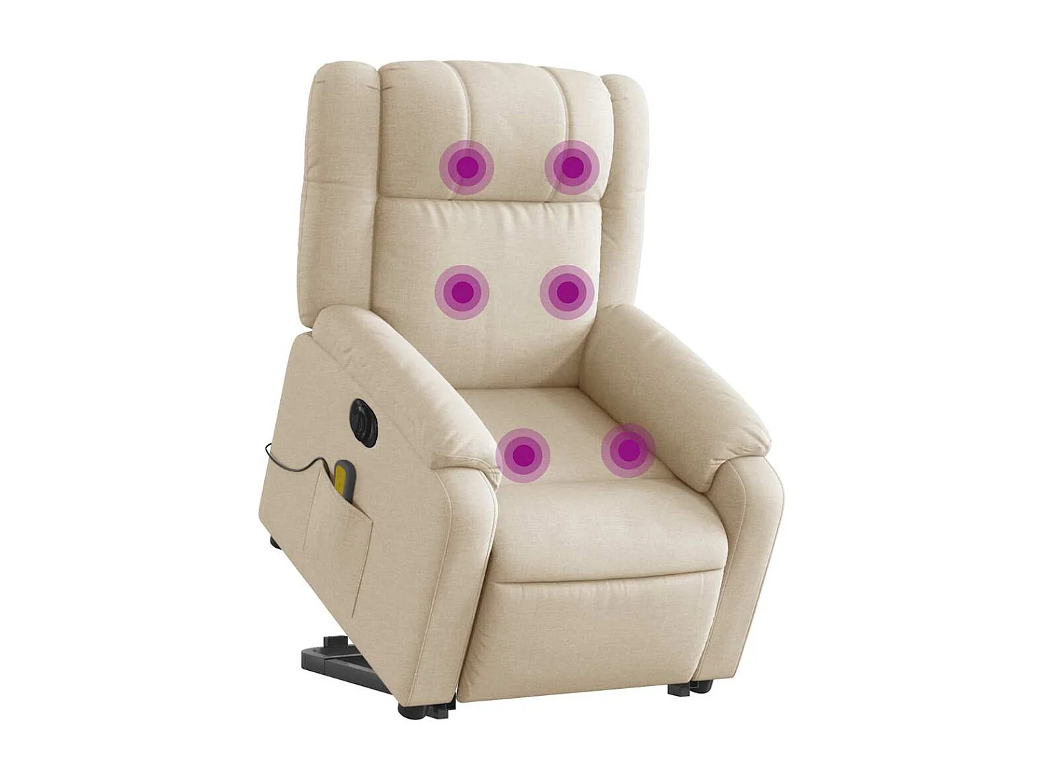 Fauteuil inclinable électrique-Chaise-Fauteuil de Massage Crème Tissu SHL4203