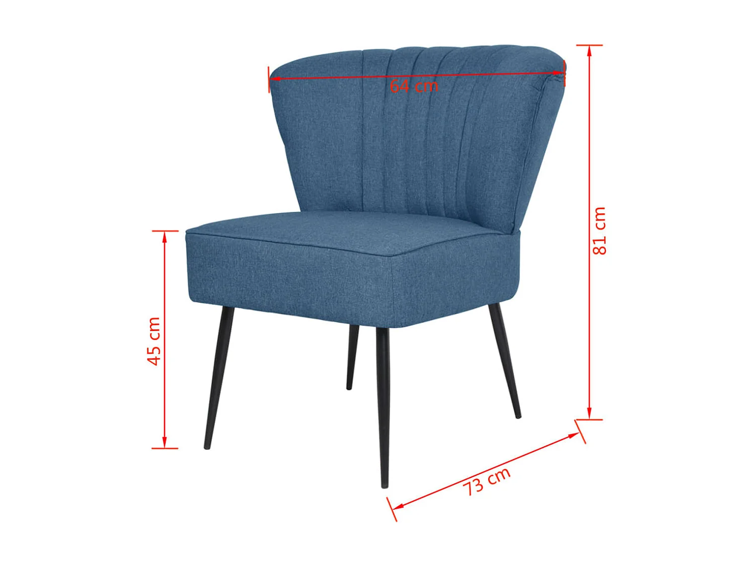 Cadeira de cocktail tecido azul SHL469243