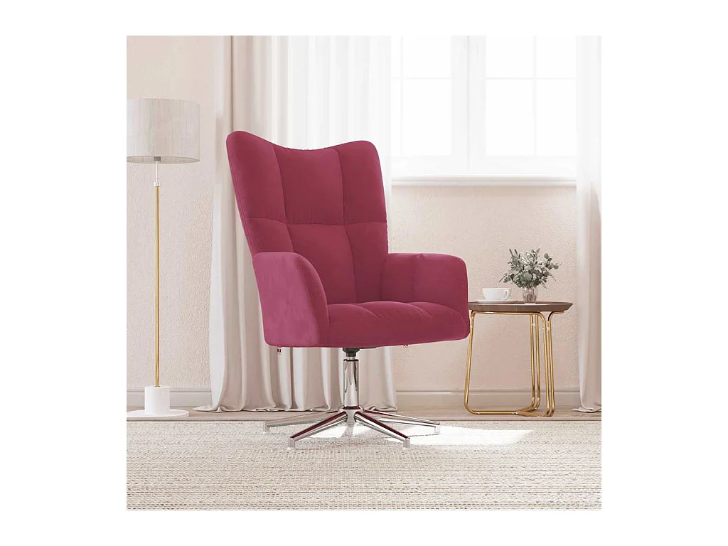 Sillón de relax | Silla de relax de terciopelo rojo vino tinto SHL9842